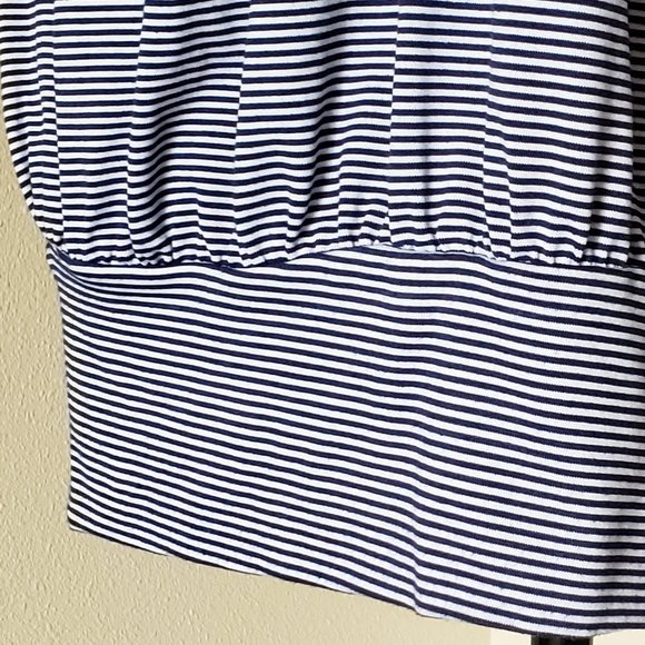 Angie Navy White Striped Halter Summer Womens Top Size Large - Picture 7 of 9